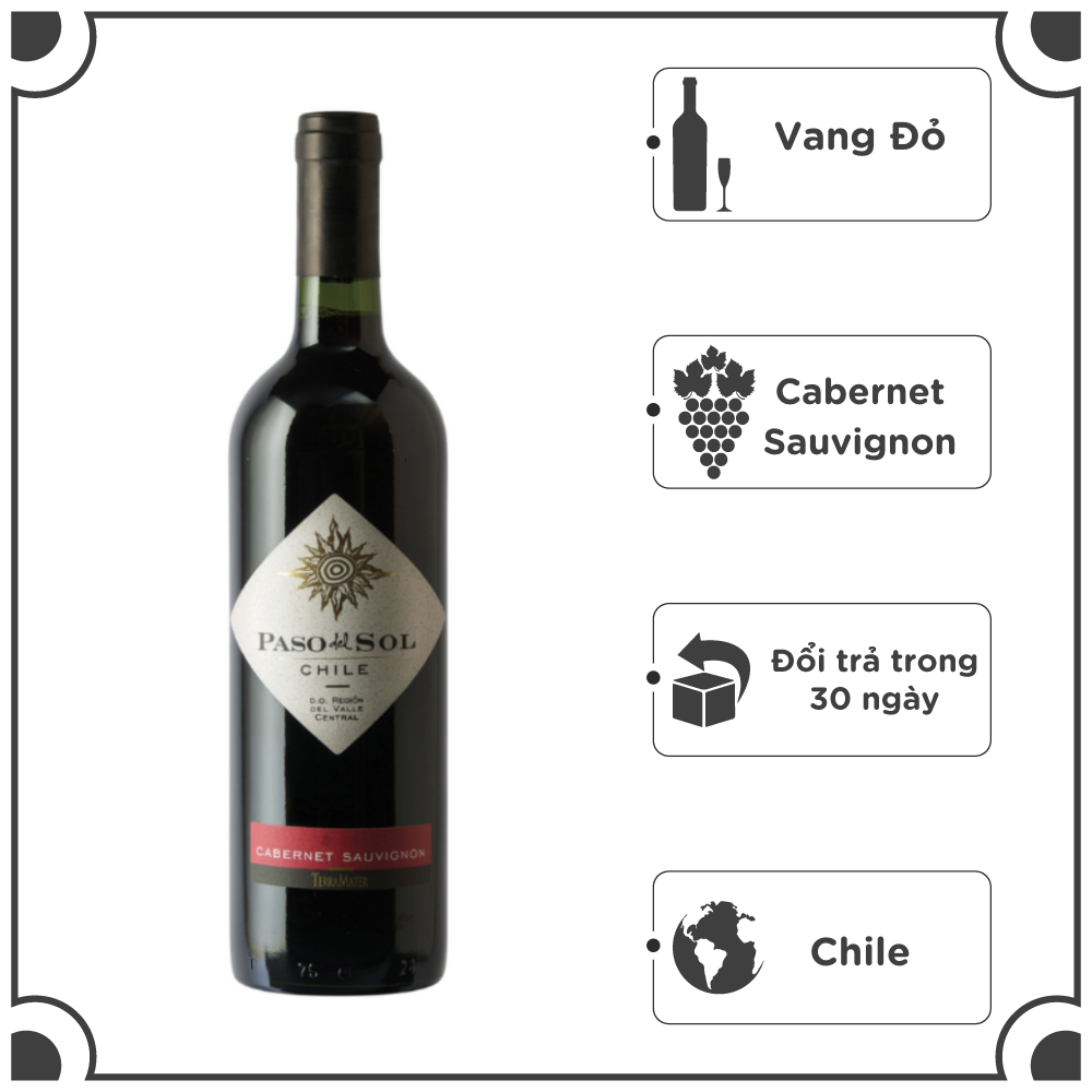 Rượu Vang Đỏ Chile TerraMater Paso Del Sol Cabernet Sauvignon 1500ml