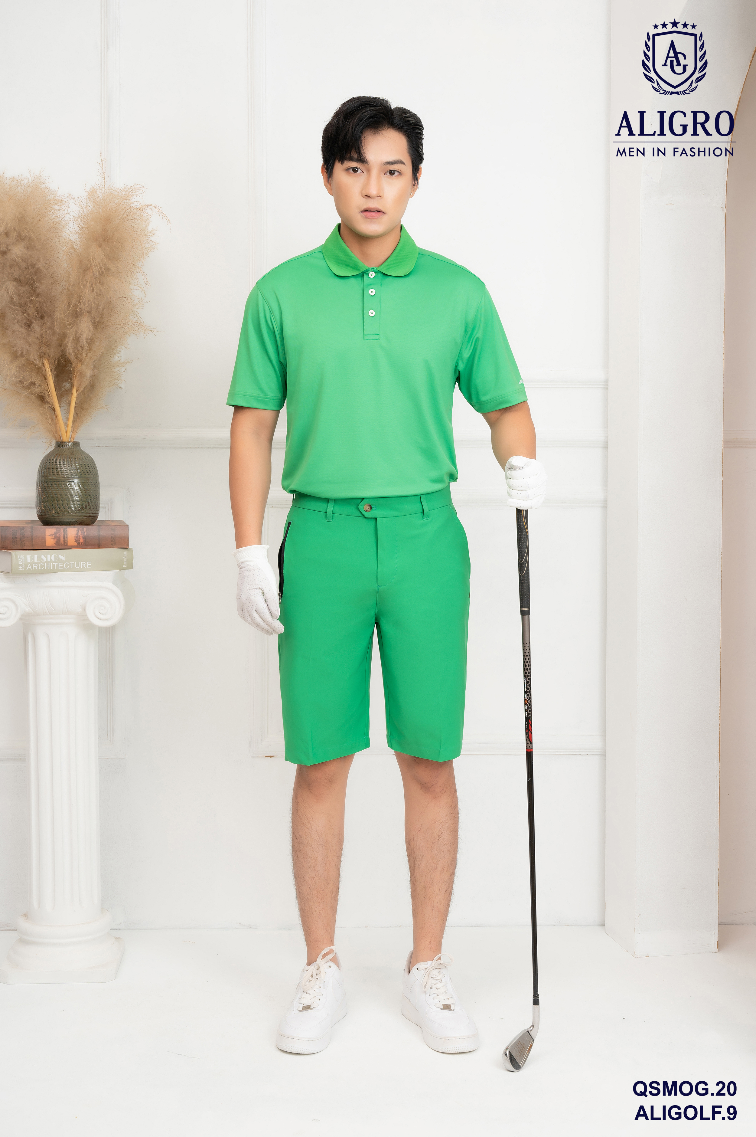 Quần short golf nam ALIGRO nhiều màu chất vải co giãn chống nhăn cực tốt, thoáng khí, thấm hút tốt QSMOG.20