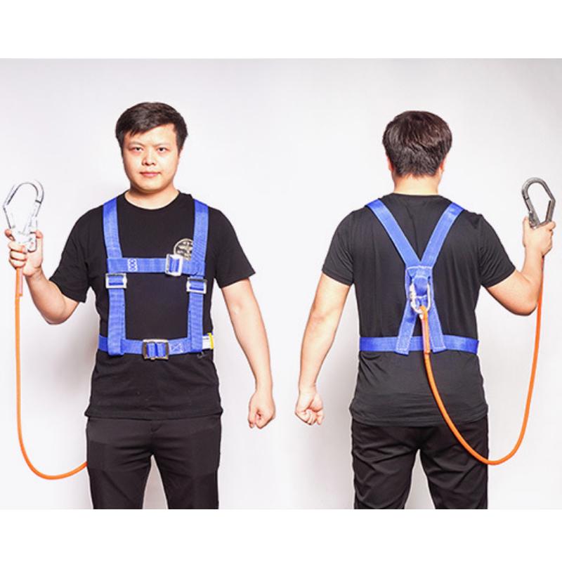 Rock Climbing Half Body Fall Protection Safety Harness Belt Lanyard 1.6m S