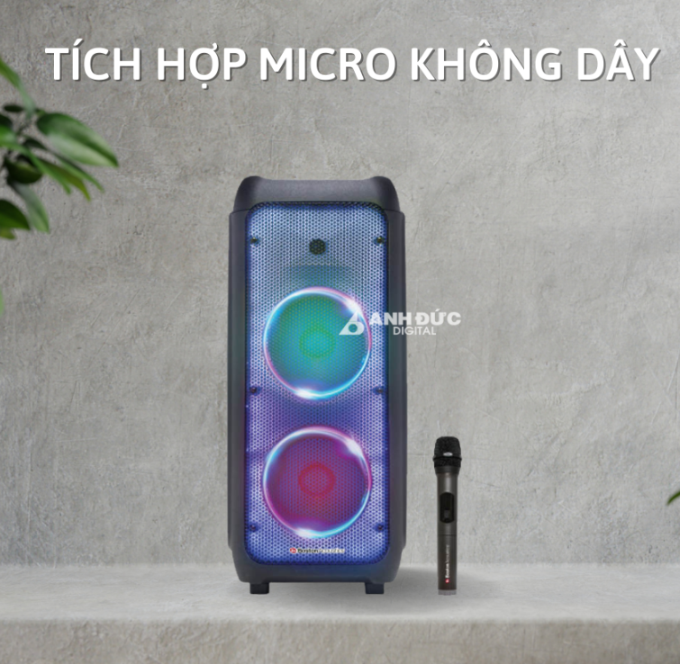 Loa Karaoke Bluetooth BOSTON ACOUSTICS Partybox BA-802PB - Tích hợp Micro không dây - Đa Dạng Cổng Kết Nối - Hàng Chính Hãng