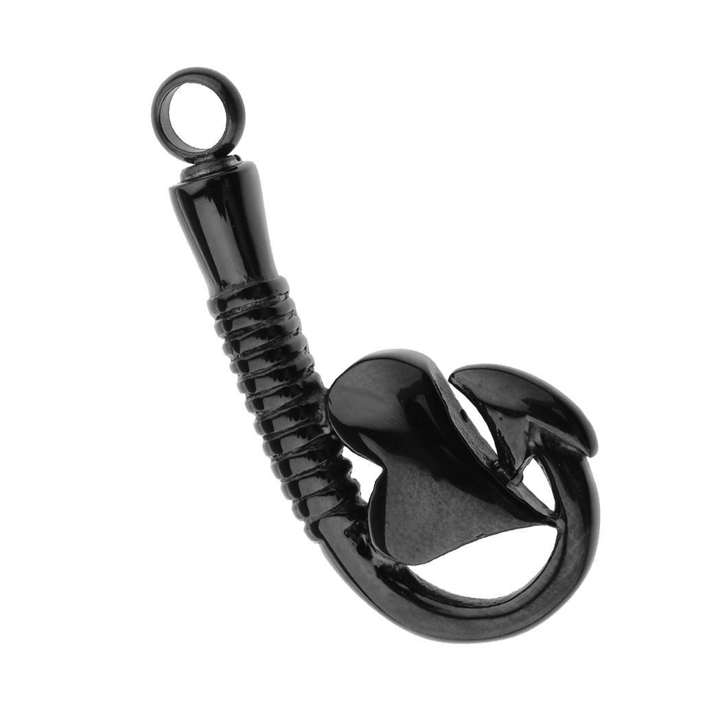 Stainless Steel Fish Hook Heart Pendant Cremation Keepsake