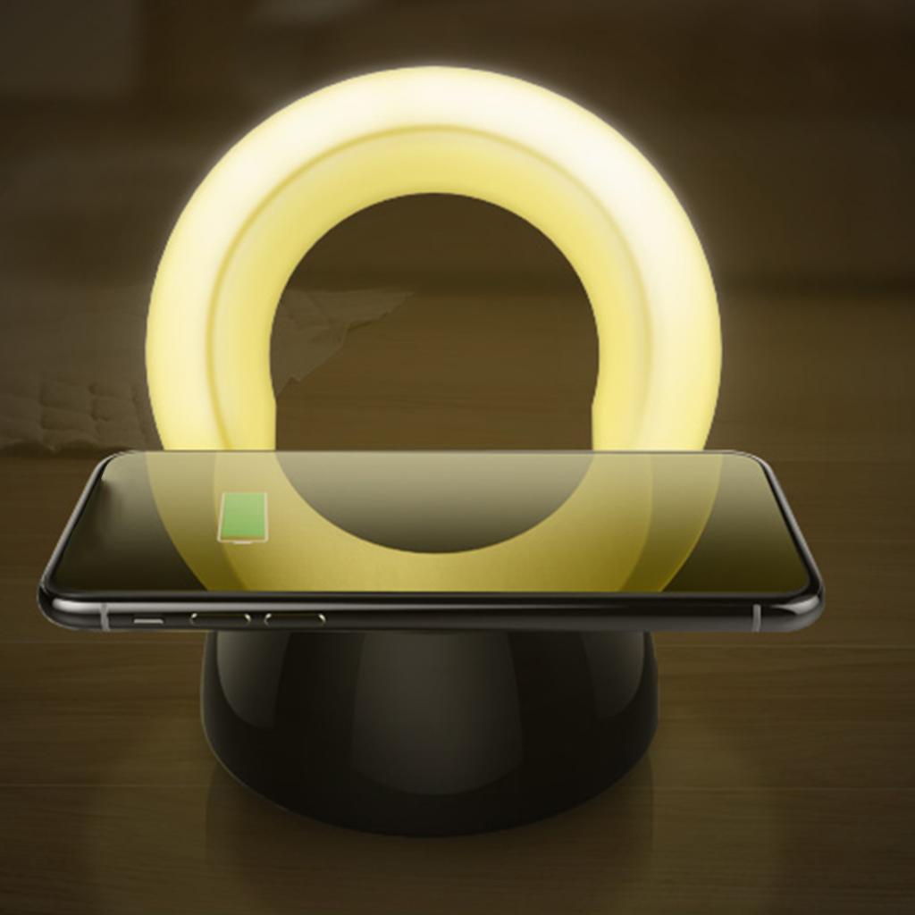 Qi Wireless Charger Charging Dock Pad For Samsung iPhone X S8 Warm Light