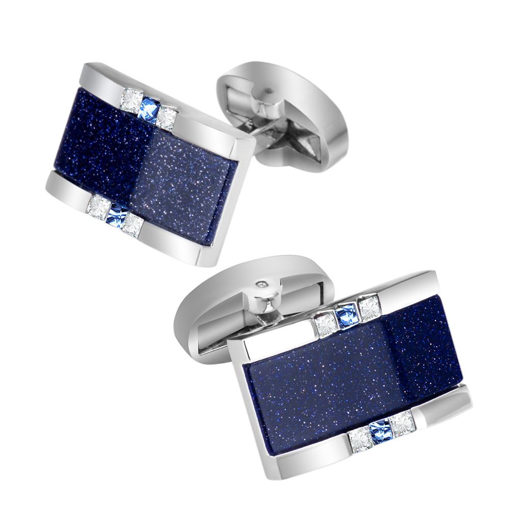 Elegant Crystal Cufflinks Rectangle Cuff Links For Men Wedding Party Gifts
