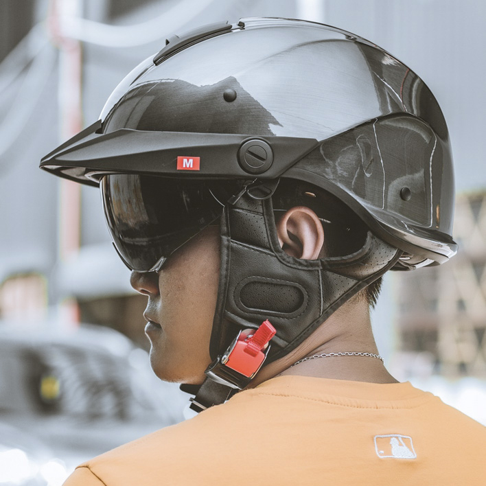 Mũ Bảo Hiểm Nửa Đầu Có Kính Âm LS2 OF590 Rebellion