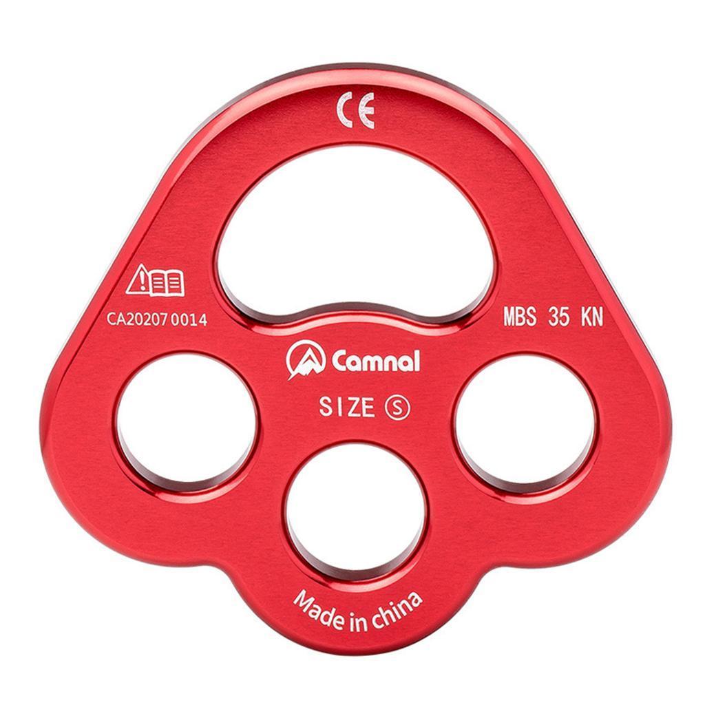 Descender Plate 35KN Paw Rigging Plate 4 Holes Rock Climbing Gear Red