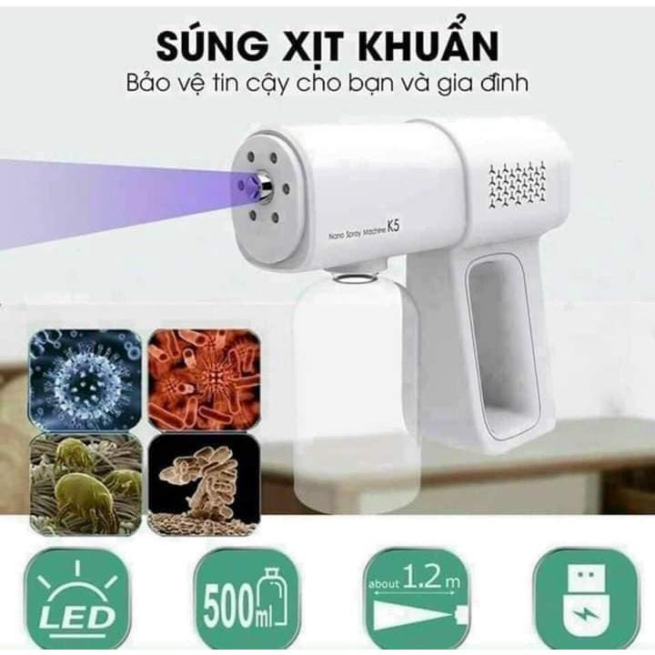 Súng cầm tay phun sương khử khuẩn Nano K5 Pro