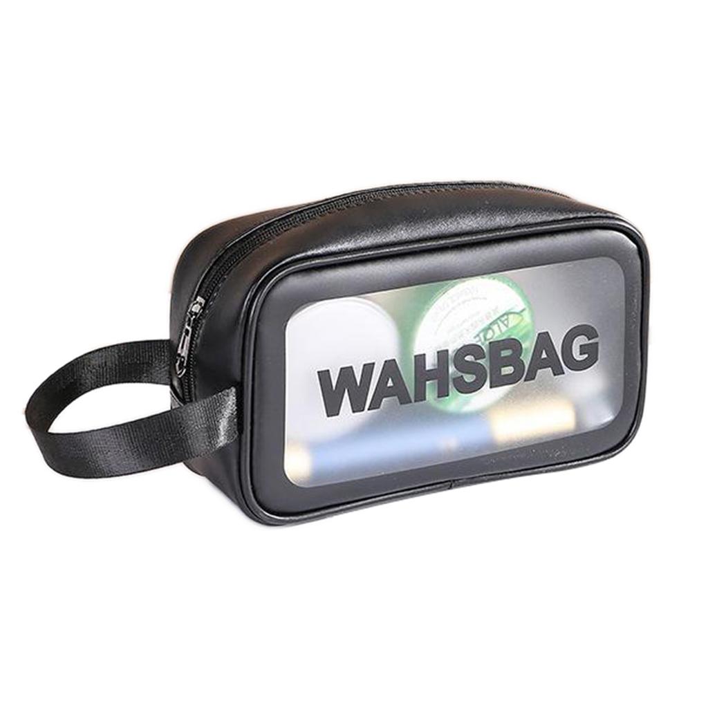 Waterproof Travel Bag Transparent Makeup Toiletry Clear Wash Pouch Black S