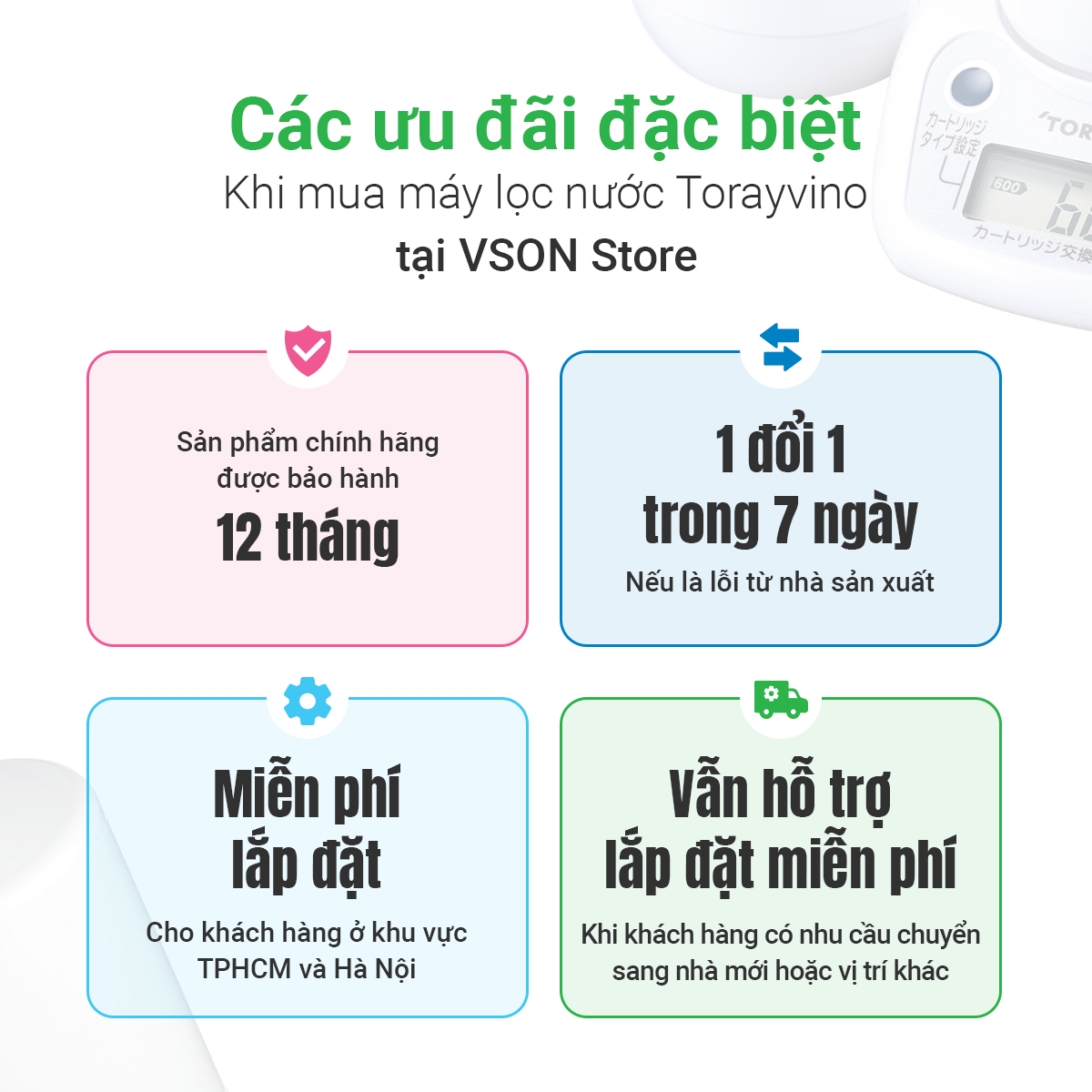 Máy lọc nước tại vòi Nhật Bản Torayvino MK206-2000B - Uống trực tiếp tại vòi - 2000L - Hàng chính hãng