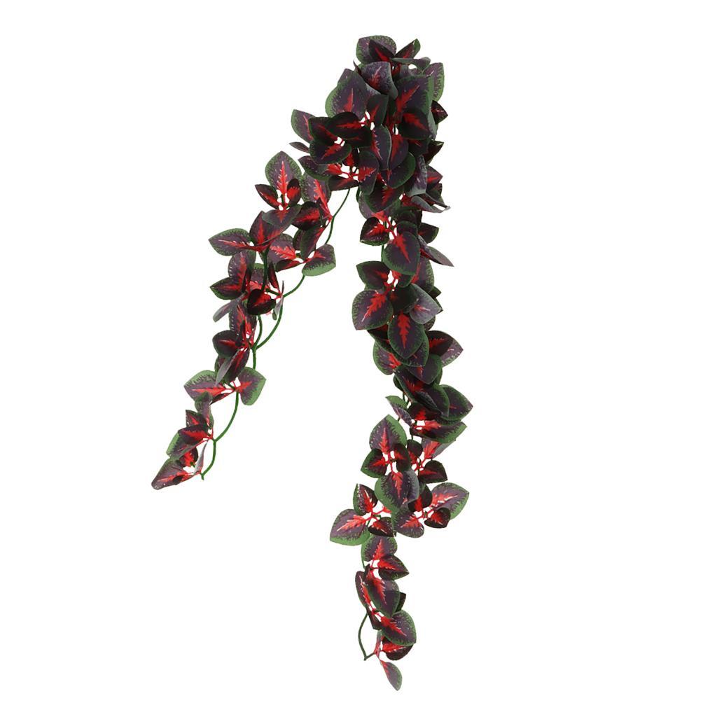 3 pcs Artificial Pet Reptile Terrarium Leaf Vines Vivarium Ornament Plant