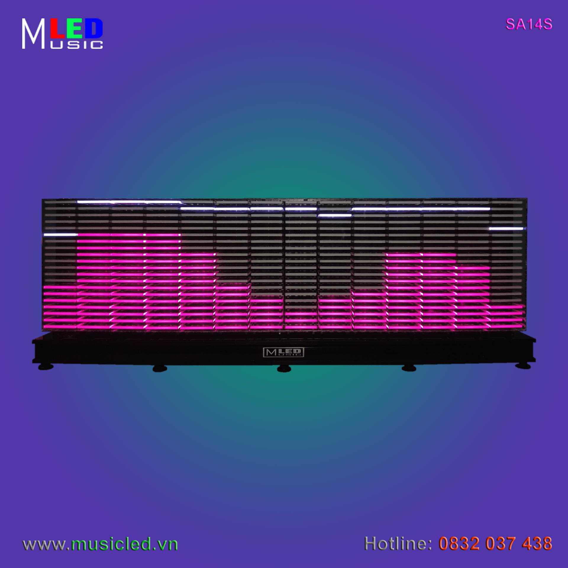 Dàn đèn Music LED nháy theo tần số nhạc 14 cột để bàn