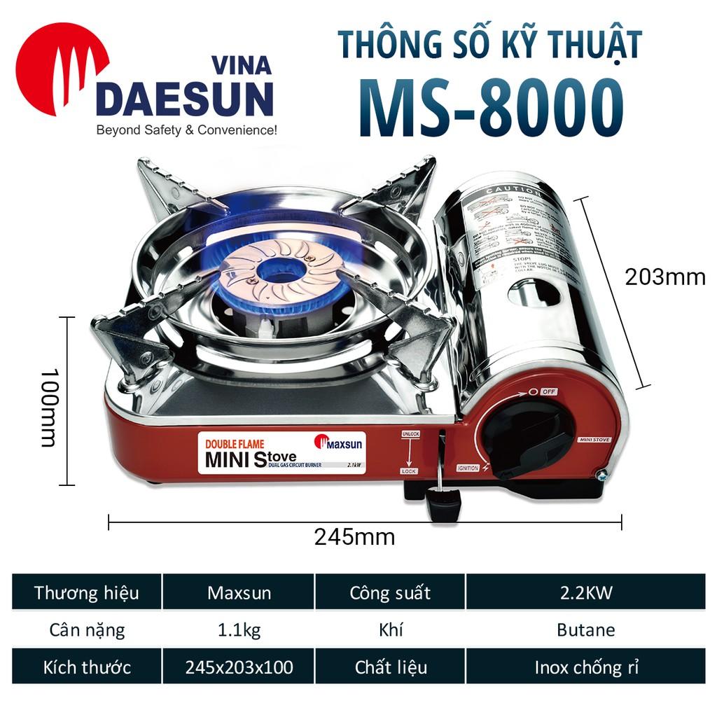 Hình ảnh Bếp Ga Mini Maxsun MS-8000 - Công Suất 2200W | Thiết Kế Nhỏ Gọn | Inox Chống Rỉ | Hàng Chính Hãng