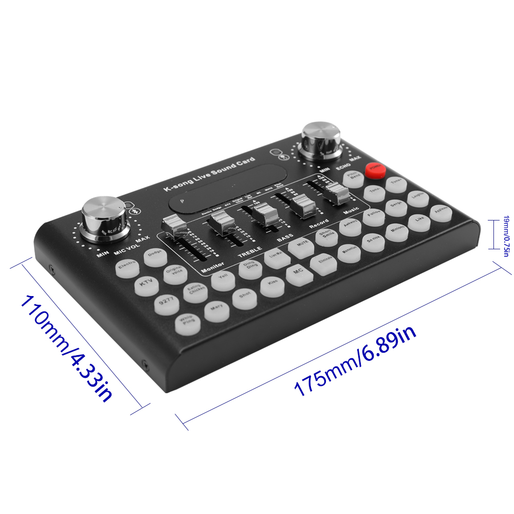 Bộ chỉnh âm kèm Micrô chuyên nghiệp ,Tai nghe USB K-song Live Sound Card F007 để kết nối điện thoại, giải trí tại nhà - Đỏ