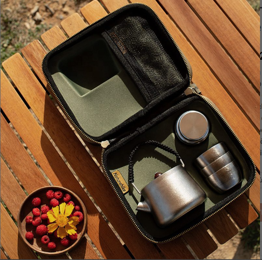 Bộ ấm trà Titanium 2 lớp Glamping NatureHike NH20CJ007