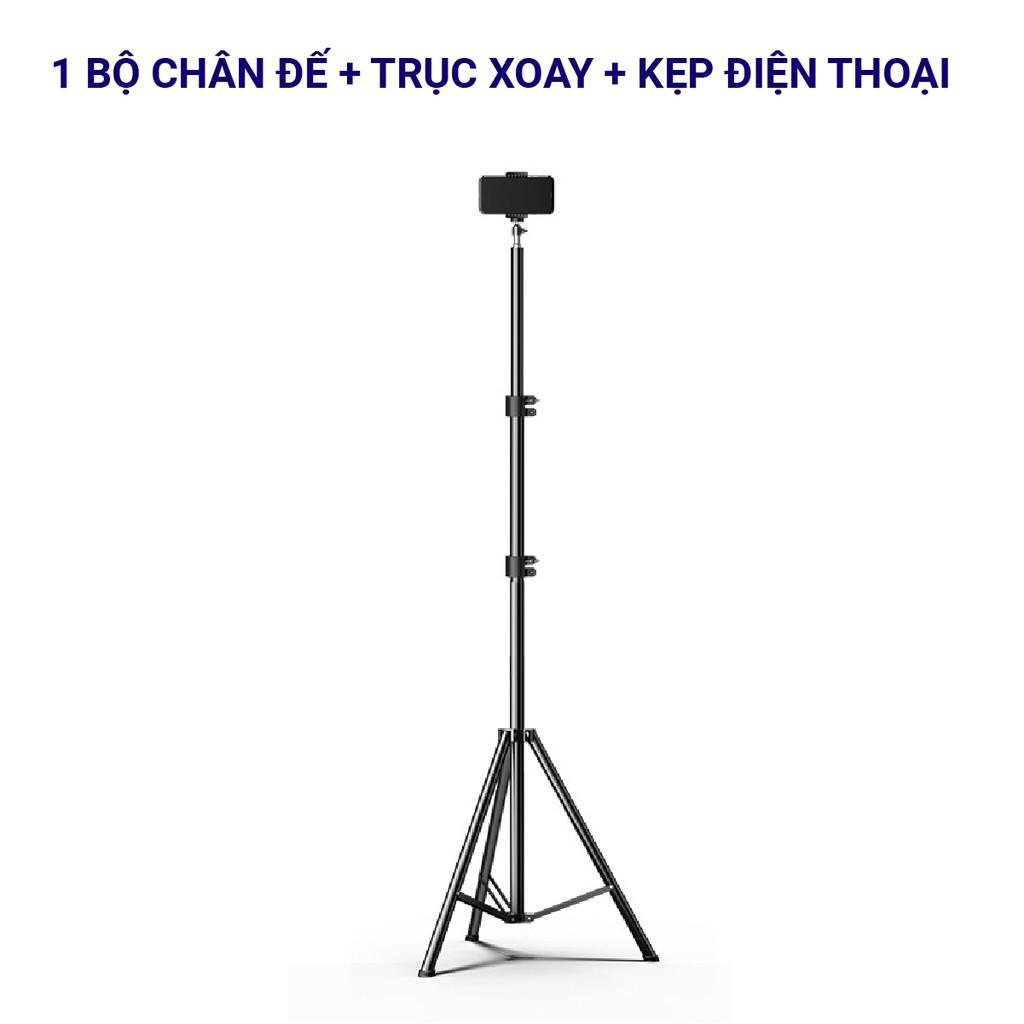 Chân đế điện thoại Tripod quay TikTok, chân đèn livestream giá đỡ Cao 2m1 loại chắc chắn chịu lực tốt