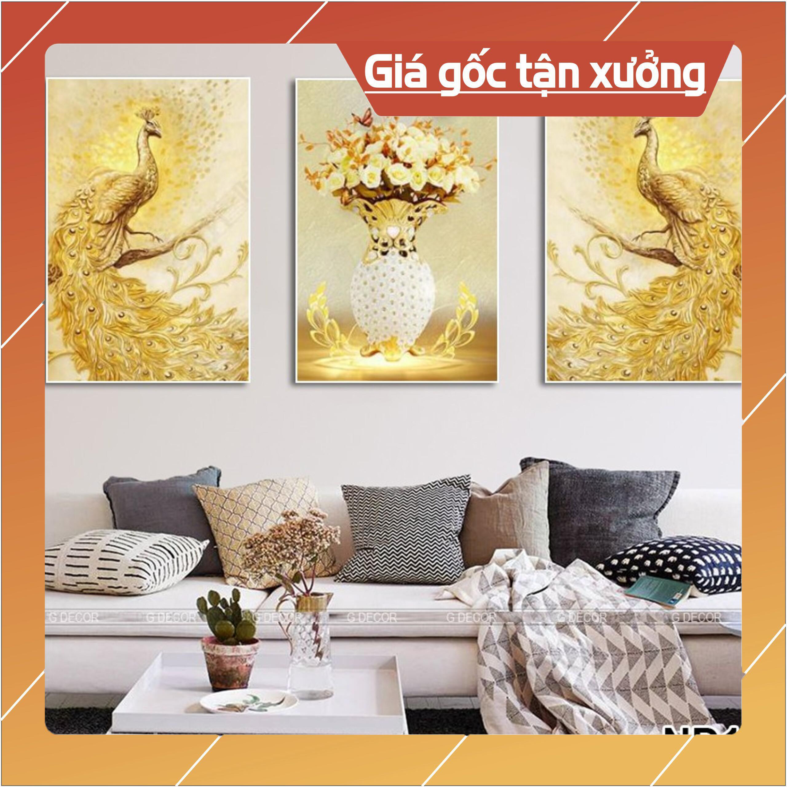 Bộ tranh treo tường phong thủy trang trí nội thất đẹp và sang trọng