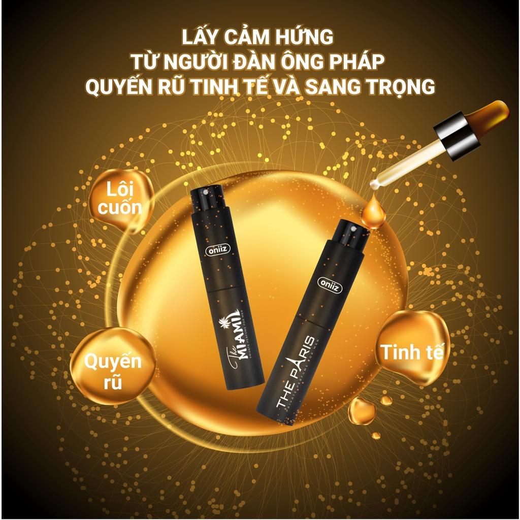 Oniiz Scent - Nước hoa nam giới THE PARIS ngọt ngào tinh tế - Lưu hương toàn thân, thơm cực lâu - Chai xịt 10ml