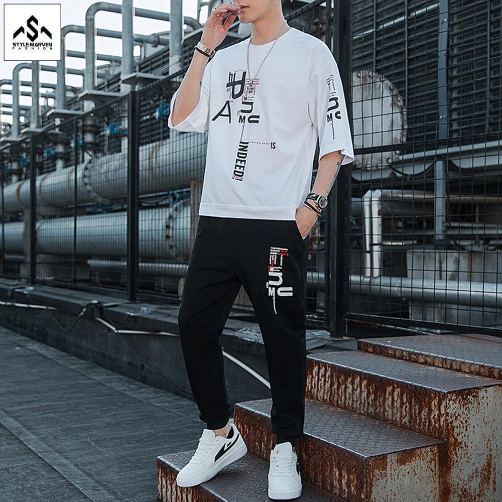 Bộ Đồ Thun Nam Thời Trang STYLE MARVEN Áo Ngắn Tay INDEED Kết Hợp Quần Jogger Trẻ Trung - SET NAM 9000046C2