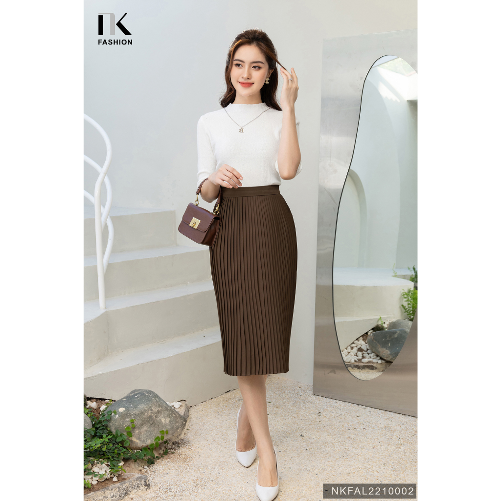 Áo Len Tay Lỡ Phụ Kiện Cổ S30 NK FASHION NKFAL2210002 Chất Len Co Giãn, Thoáng Mát