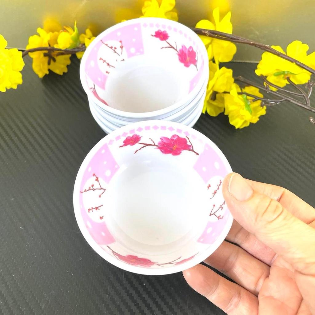 Bộ 5 cái Chén NƯỚC CHẤM, CHÉN MUỐI TIÊU, MECA cao cấp - HÀNG VIỆT NAM CHẤT LƯỢNG CAO, hoa văn sang trọng