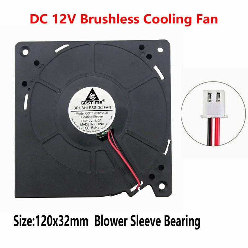 1pcs Gdstime 12v 120mm Large Turbo Fan 120mm x 32mm Brushless DC Blower Cooling Fan 12Volt 12032 120x32mm