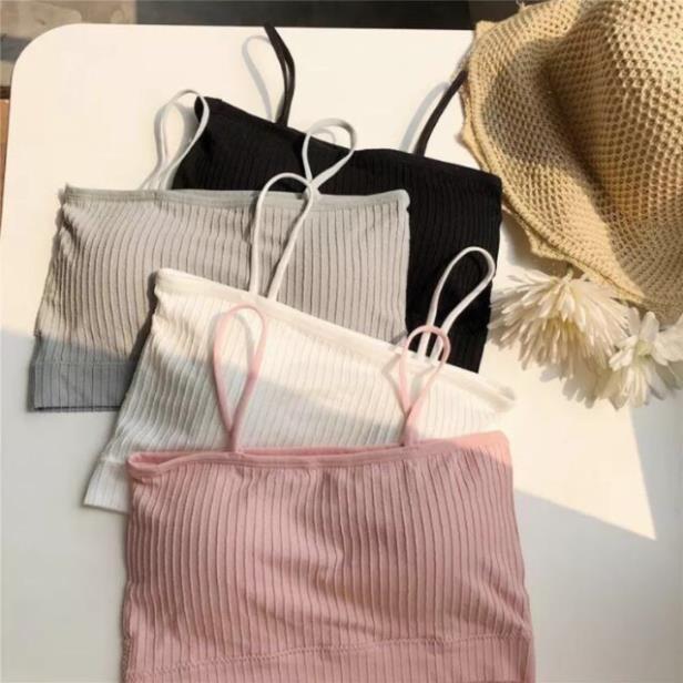 Áo Bra Quây 2 Dây Cotton Thun Tăm Cho Bạn Gái 4 Màu MS 809