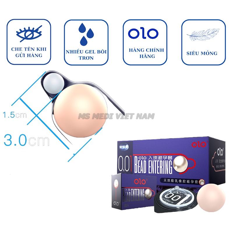 Bao Cao Su OLO Tăng Kích Thước 4.5cm, 1 Bi To, 1 Bi Nhỏ và 1 BCS Siêu Mỏng 001, nhiều gel bôi trơn kích thích điểm G