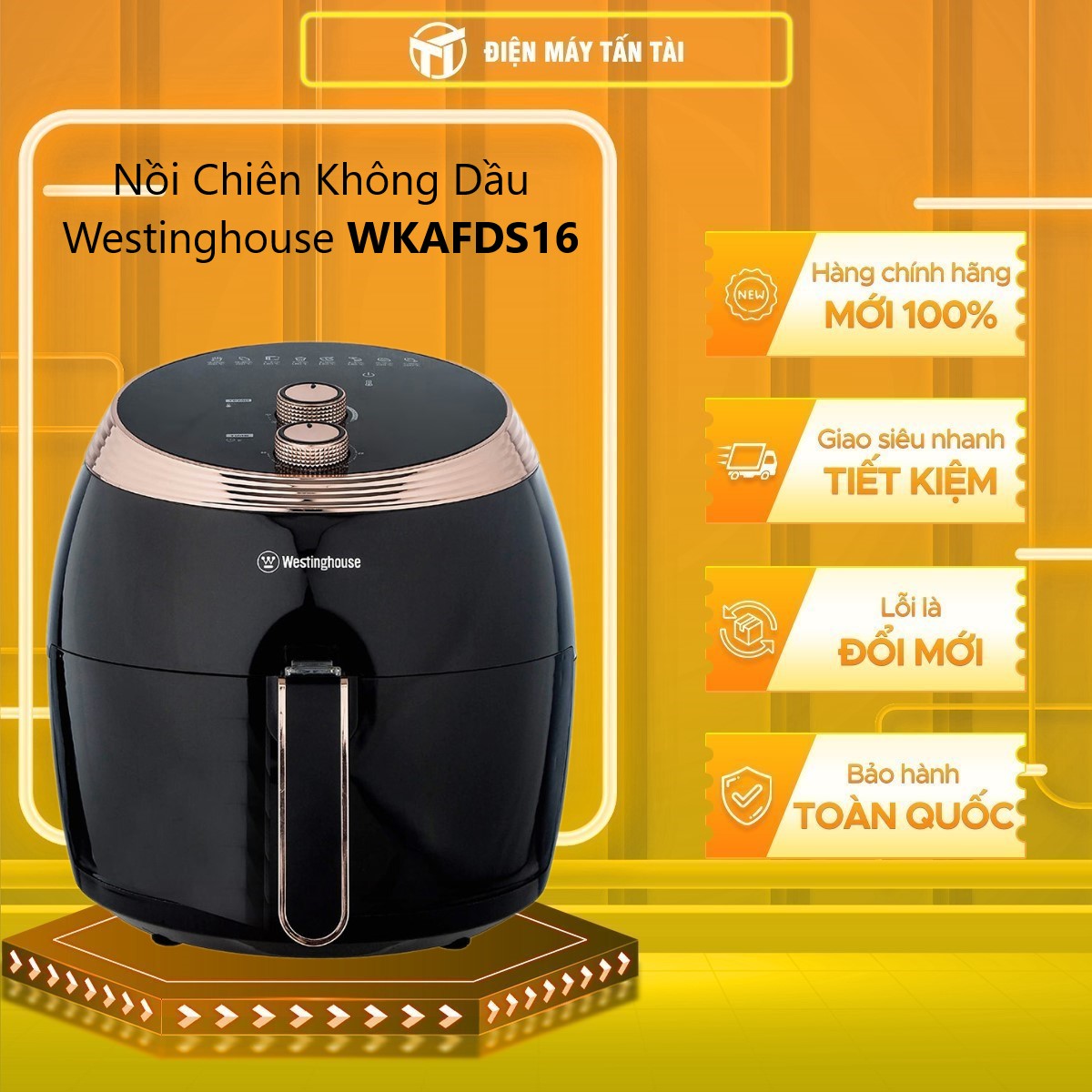Nồi Chiên Không Dầu Westinghouse WKAFDS16 (5.5 Lít) - Hàng Chính Hãng