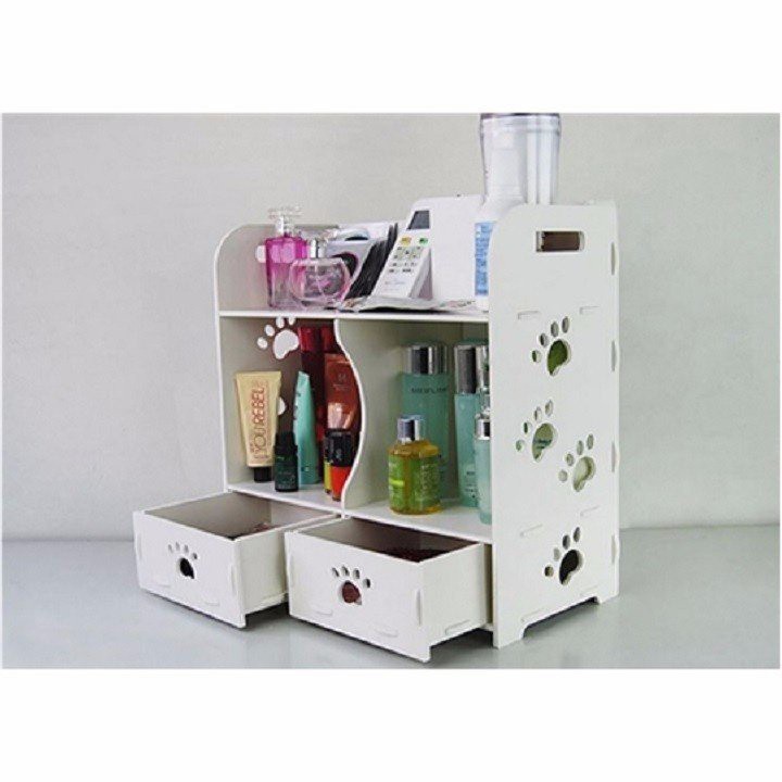 Kệ mỹ phẩm chân chó 2 ngăn kéo