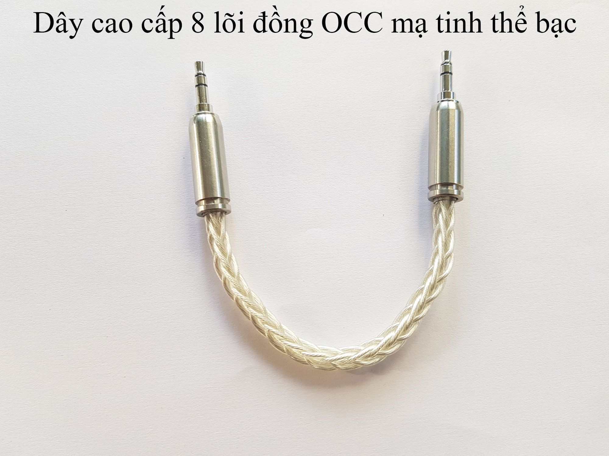 Dây IC, AUX, 2 đầu 3.5mm 8 lõi mạ tinh thể bạc cao cấp cho DAC / AMP