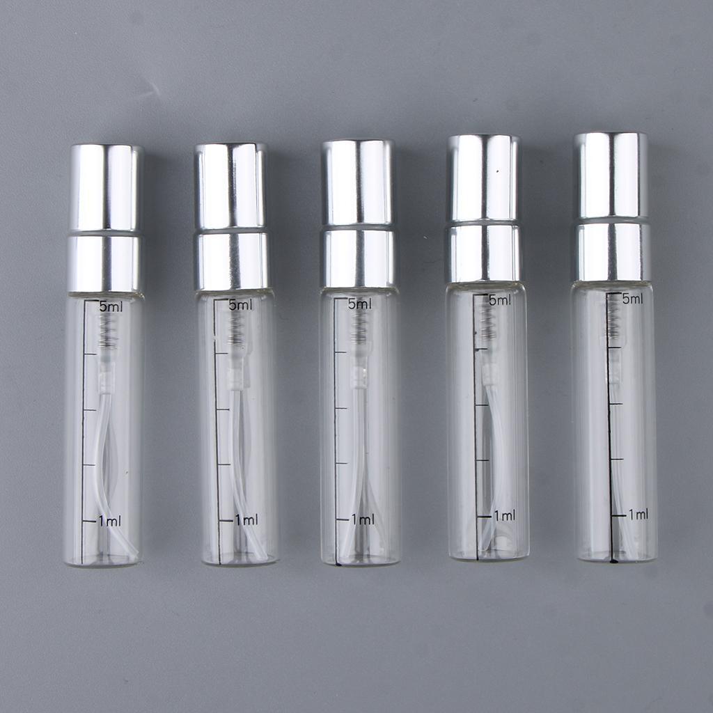 10x Empty 5mL Mini Glass Refillable Fragrance Bottles Perfume Scent Vials