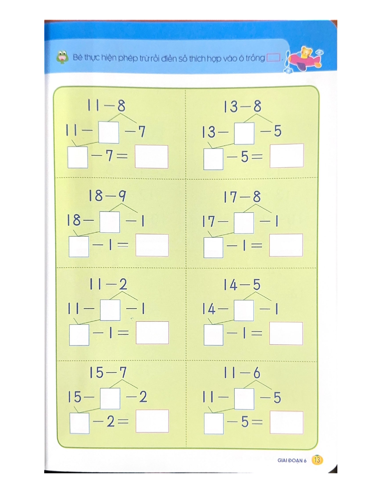 Tủ Sách Tư Duy Toán Học Hàn Quốc - Bé Làm Quen Phép Trừ Có Nhớ - Vanlangbooks