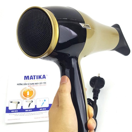 Máy sấy tóc 2000W Matika MTK-3315 chỉnh nhiệt độ và tốc độ gió riêng, có chế độ sấy mát