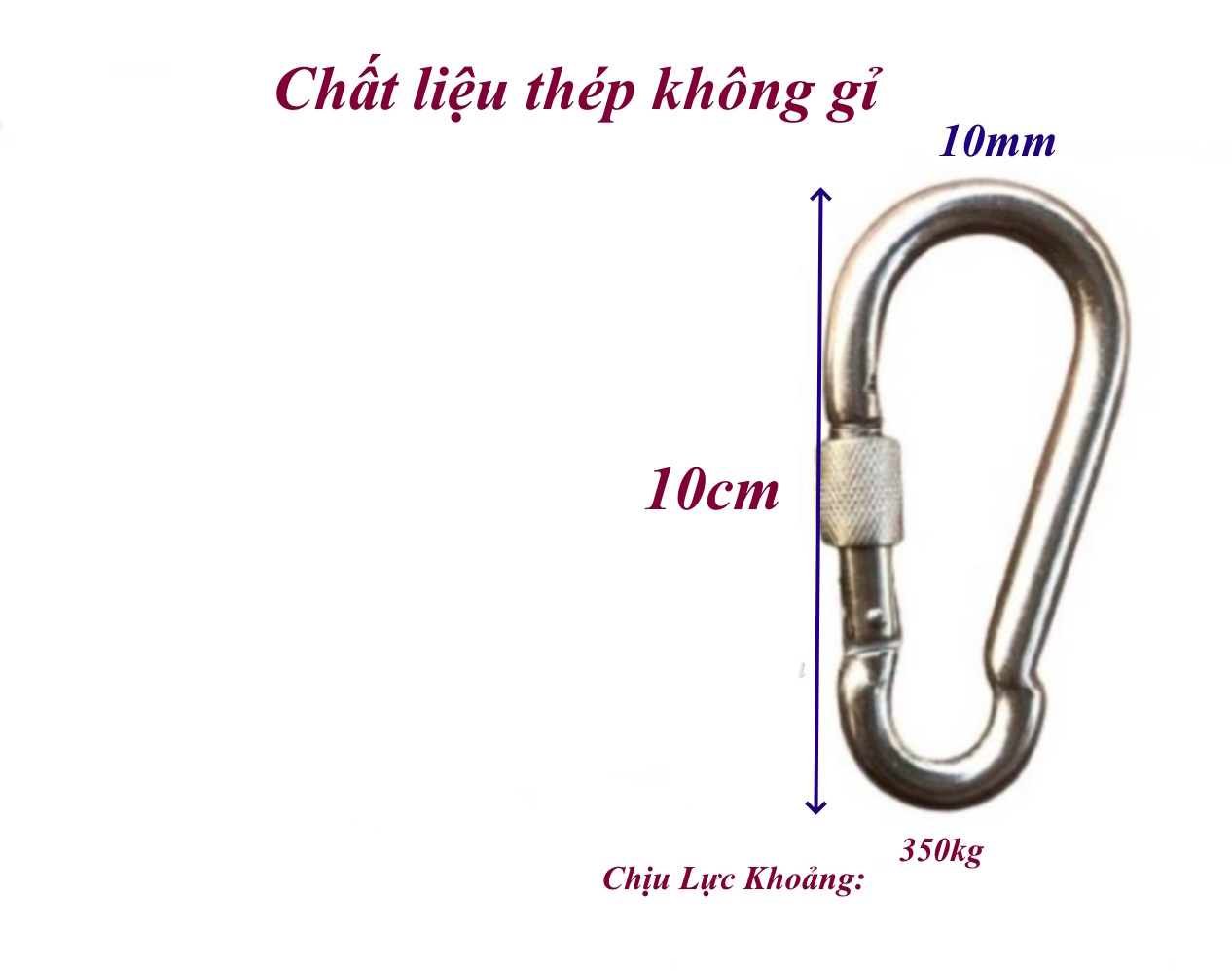 Móc khóa an toàn chốt ren Chất liệu thép mạ kẽm siêu cứng không gỉ an toàn bền bỉ chắc chắn