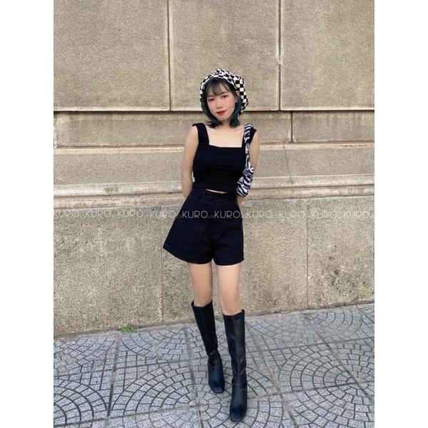 Áo croptop nữ cổ vuông