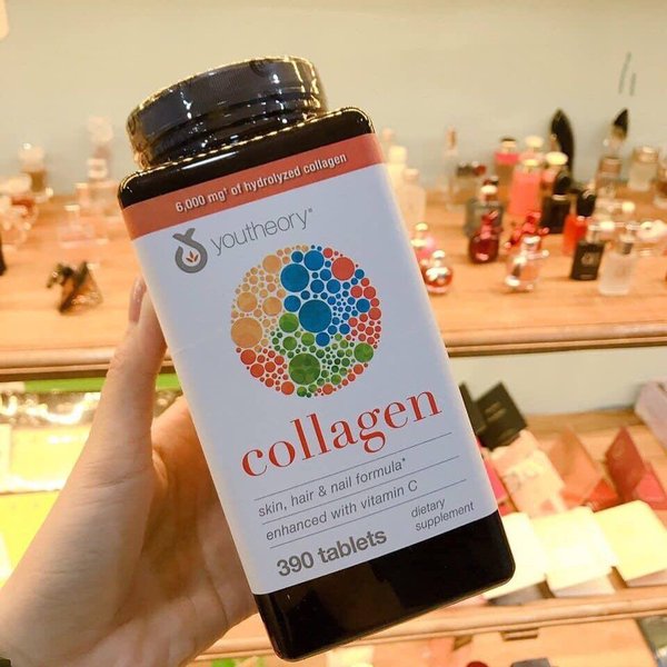 Collagen Vitamin C Youtheory Mỹ Tạo Sức Khỏe Từ Bên Trong Cho Da, Tóc, Móng, Gân, Dây Chằng, Sụn, Khớp Xương, Tim Mạch Và Tăng Hệ Miễn Dịch - Hộp 390 Viên