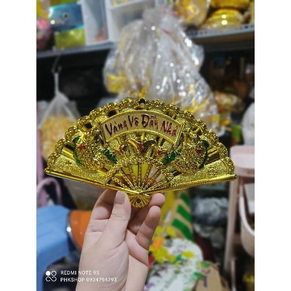 Quạt làm oản làm tỏi thần tài trang trí nhà trắng trí cây tài lộc