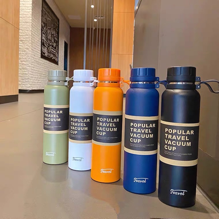 Bình nước Khắc Tên giữ nhiệt 1100ml inox 304 có tay cầm Lalunavn, bình giữu nhiệt Travel giữ nóng lạnh trên 18 tiếng B142