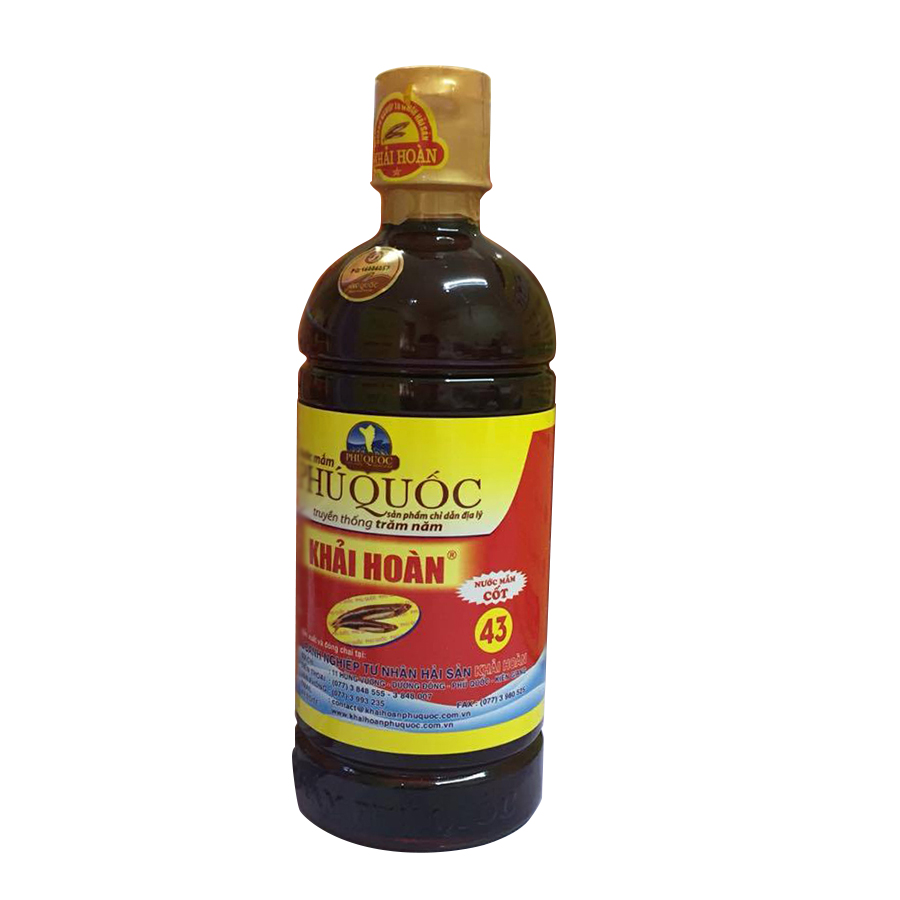Nước mắm Khải Hoàn Phú Quốc 43 độ đạm 500ml chai nhựa