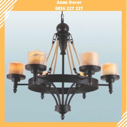 Đèn chùm khung tròn kết hợp dây thừng hiện đại chưa bao gồm bóng đèn T-8770/6, T-8790/6
