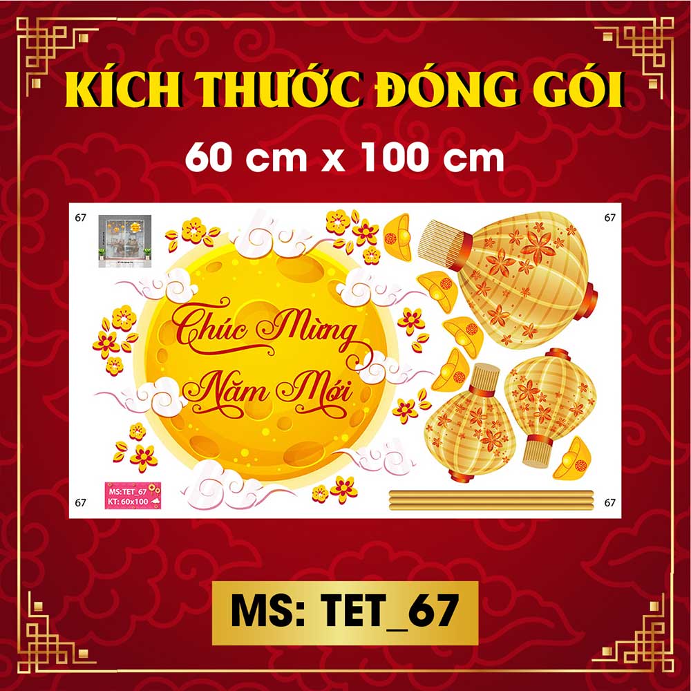 Decal trang trí tết combo số 10