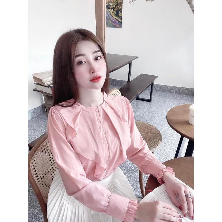 ÁO SƠ MI NỮ CHẤT VOAN MỀM MỊN , BÈO TUA RUA CỰC NỮ TÍNH AM60