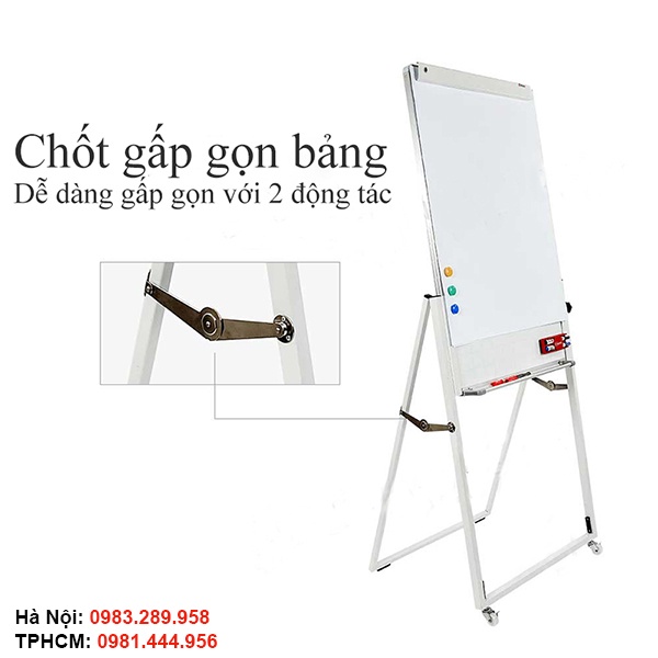 Bảng Flipchart Văn Phòng Viết Bút Lông Kích Thước 60x100cm – Điều Chỉnh Chiều Cao, Gấp Gọn, Bánh Xe Di Động