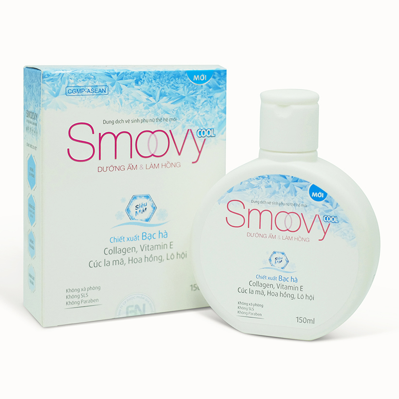 Dung dịch vệ sinh phụ nữ thế hệ mới Smoovy và Smoovy Cool sạch dịu nhẹ, an toàn, kháng khuẩn 150ml