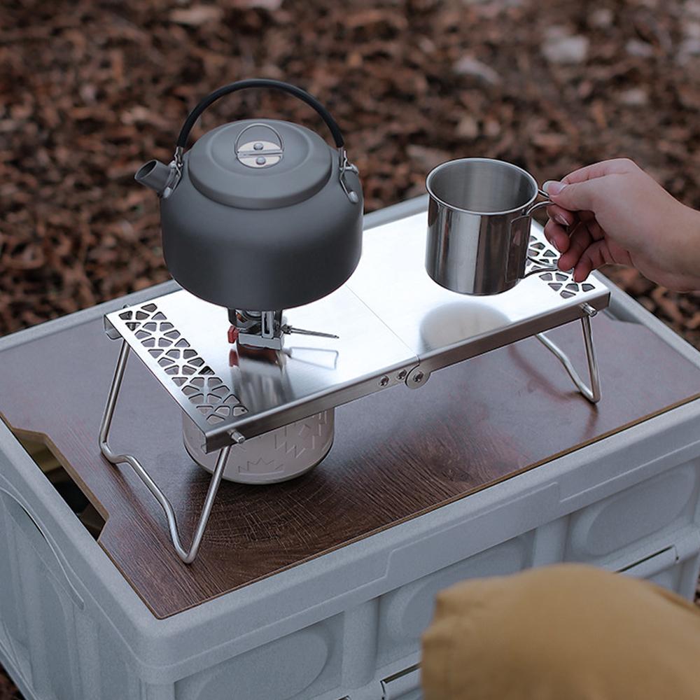 Stainless Steel Outdoor Camping Table Lightweight Folding Table Mini Picnic Table with Carrying Bag