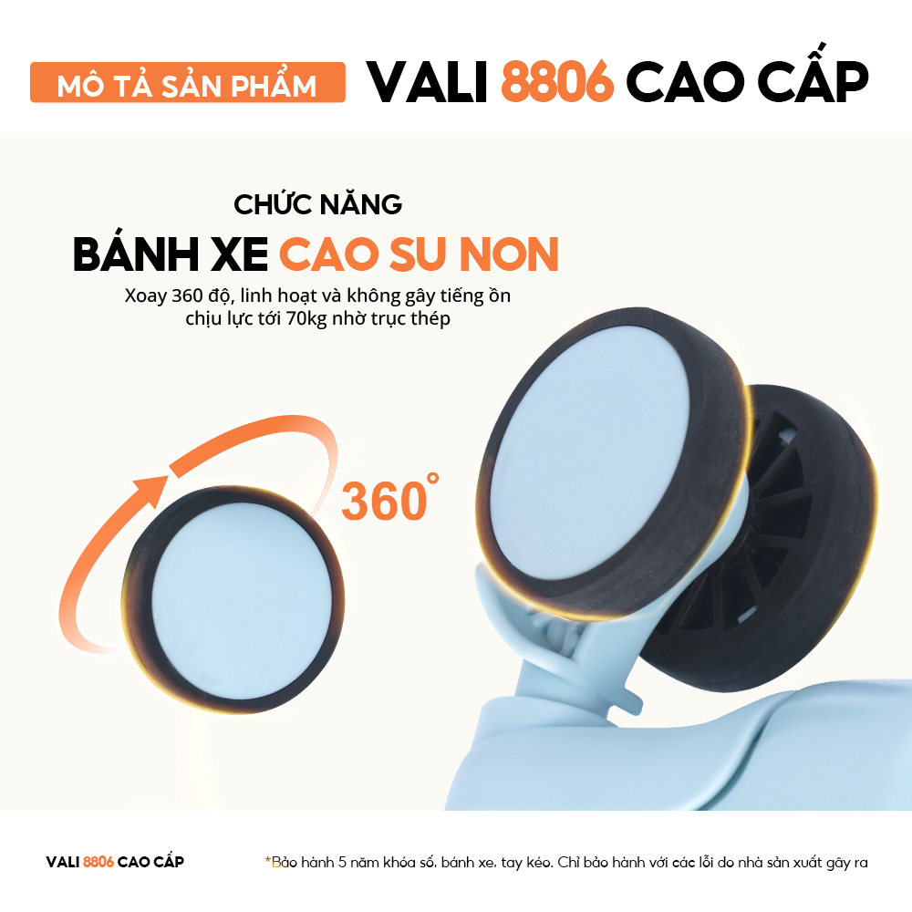 Vali Du Lịch B Bamozo 8806 Cao Cấp Size 20/24inch Có Ngăn Đựng LapTop - LỖI 1 ĐỔI 1 TRONG 30 NGÀY
