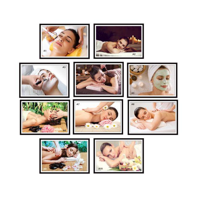 Bộ 10 tấm decal/tấm cứng spa dán tường hoặc kính như hình_20cm x 30cm mỗi tấm_DECAL VIP