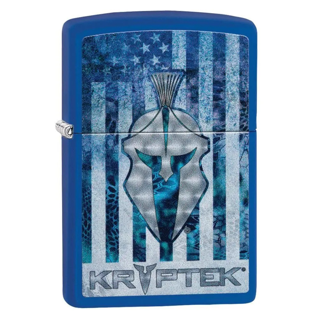 Zippo Kryptek Mũ Chiến Binh Spartan - Bật Lửa Zippo Mỹ Màu Xanh Blue Rằn Ri Cực Ngầu, Quà Tặng Cho Nam (Bảo Hành Trọn Đời)