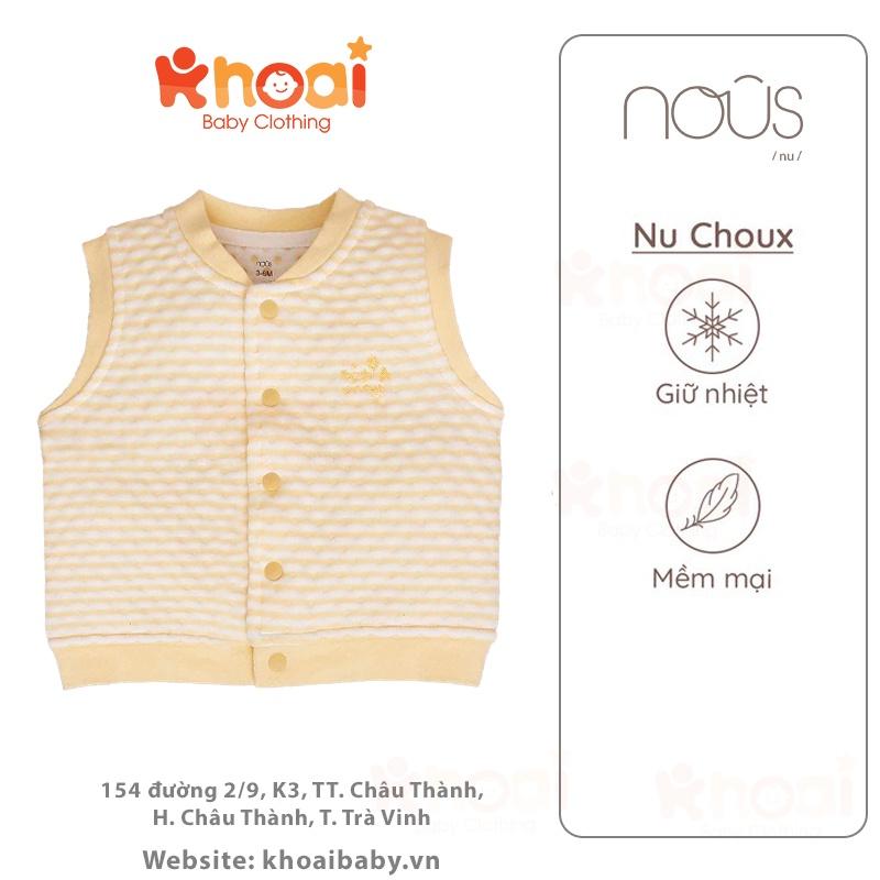 Áo khoác Gilet Nous kẻ vàng - Chất liệu Nu Choux 95% cotton thiên nhiên