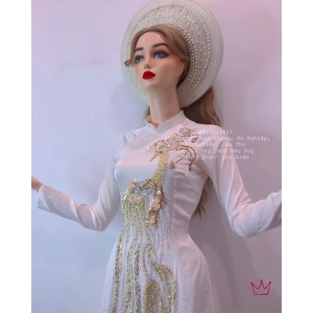Áo dài hỏi cưới truyền thống phượng hoàng