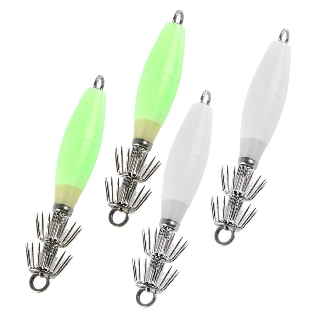 4pcs Shrimp Prawn Fishing Lures Squid Jigs Hooks Freshwater Saltwater Bait